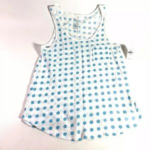 Gap Polka Dot Tank Top Blue Sz M NWT